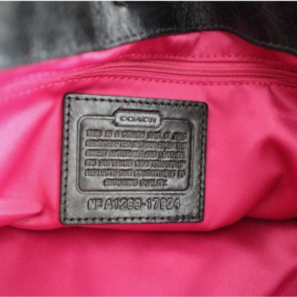 COACH Poppy Push lock Leather N/S Shopper Tote Shoulder Bag - Picture 4 of 8